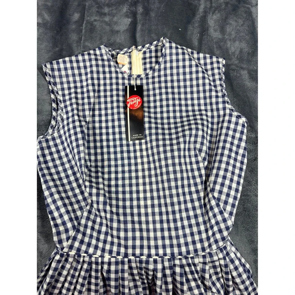 Fritzi of California Gingham‎ Dress Vintage Sleeveless Fit & Flare Size 18 - Picture 2 of 11